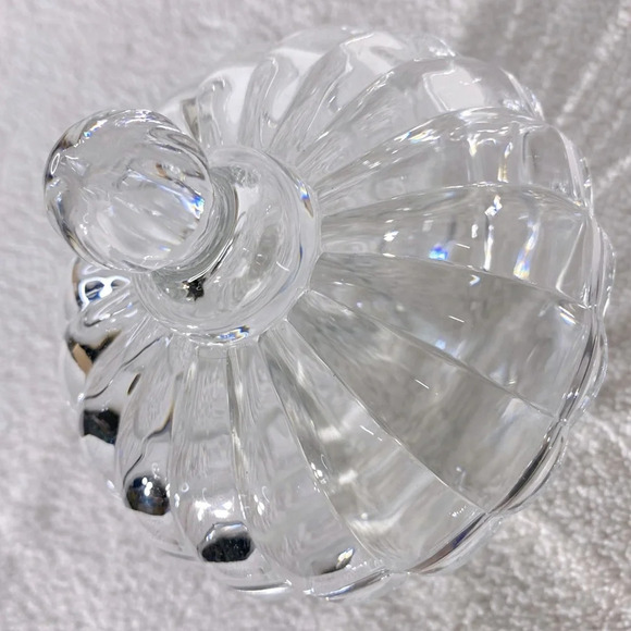 Vintage Deli Qing Ping Guo Green Apple Clear  Glass Trinket Dish & Lid - Picture 10 of 16